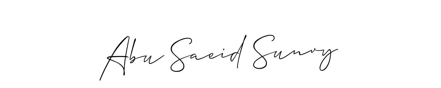 Make a beautiful signature design for name Abu Saeid Sunvy. With this signature (Allison_Script) style, you can create a handwritten signature for free. Abu Saeid Sunvy signature style 2 images and pictures png