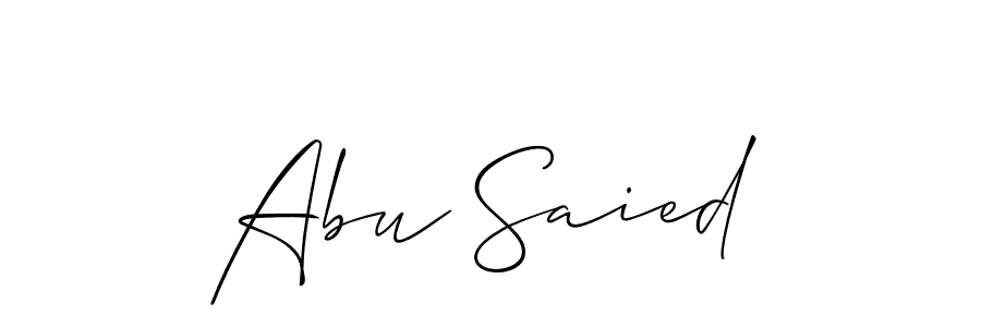 Use a signature maker to create a handwritten signature online. With this signature software, you can design (Allison_Script) your own signature for name Abu Saied. Abu Saied signature style 2 images and pictures png