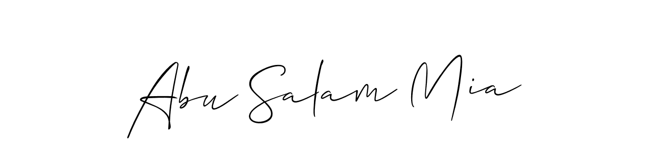 You should practise on your own different ways (Allison_Script) to write your name (Abu Salam Mia) in signature. don't let someone else do it for you. Abu Salam Mia signature style 2 images and pictures png