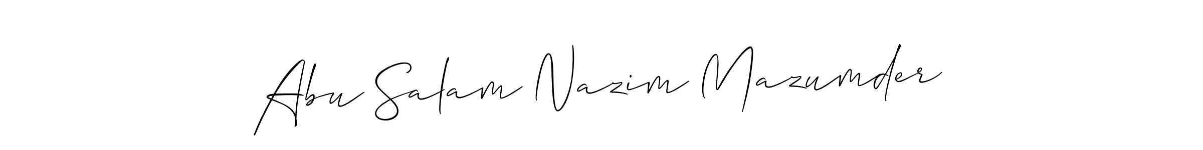 Abu Salam Nazim Mazumder stylish signature style. Best Handwritten Sign (Allison_Script) for my name. Handwritten Signature Collection Ideas for my name Abu Salam Nazim Mazumder. Abu Salam Nazim Mazumder signature style 2 images and pictures png