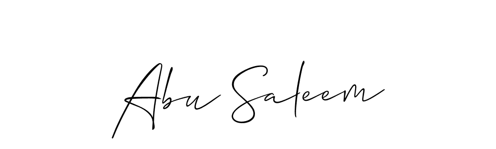 Also You can easily find your signature by using the search form. We will create Abu Saleem name handwritten signature images for you free of cost using Allison_Script sign style. Abu Saleem signature style 2 images and pictures png