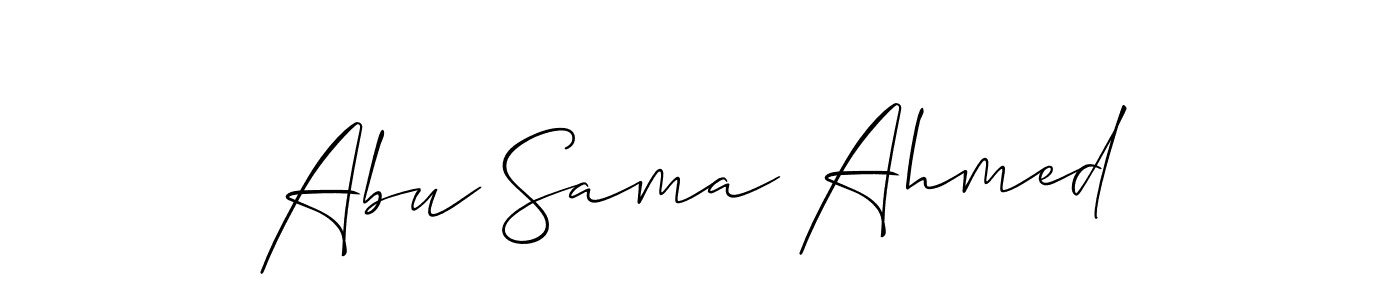 Create a beautiful signature design for name Abu Sama Ahmed. With this signature (Allison_Script) fonts, you can make a handwritten signature for free. Abu Sama Ahmed signature style 2 images and pictures png