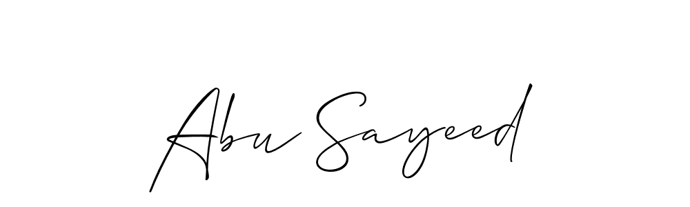 Create a beautiful signature design for name Abu Sayeed. With this signature (Allison_Script) fonts, you can make a handwritten signature for free. Abu Sayeed signature style 2 images and pictures png