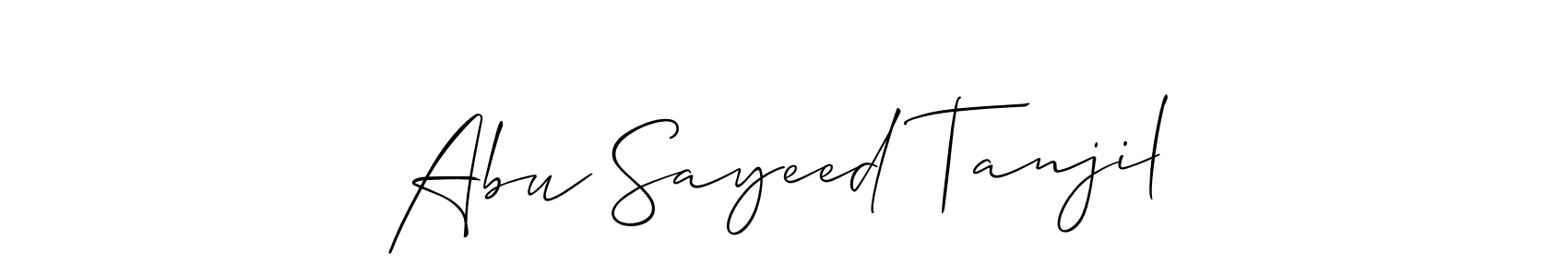 You should practise on your own different ways (Allison_Script) to write your name (Abu Sayeed Tanjil) in signature. don't let someone else do it for you. Abu Sayeed Tanjil signature style 2 images and pictures png