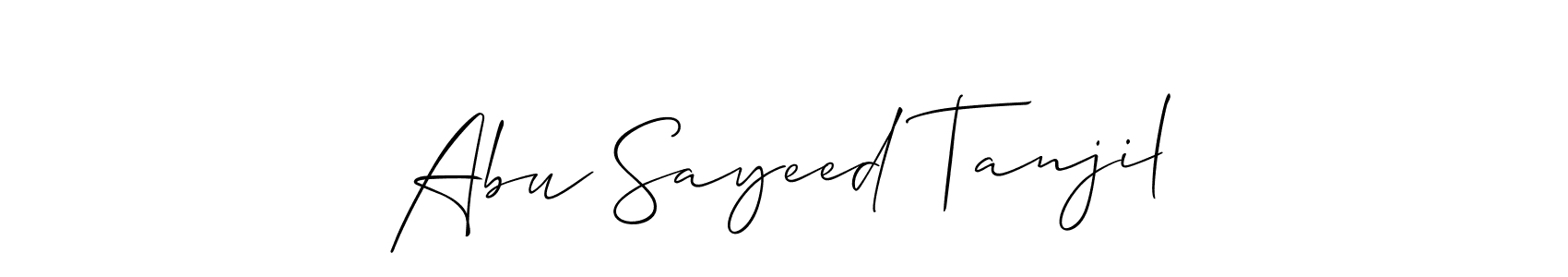 You should practise on your own different ways (Allison_Script) to write your name (Abu Sayeed Tanjil) in signature. don't let someone else do it for you. Abu Sayeed Tanjil signature style 2 images and pictures png