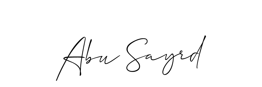 Design your own signature with our free online signature maker. With this signature software, you can create a handwritten (Allison_Script) signature for name Abu Sayrd. Abu Sayrd signature style 2 images and pictures png