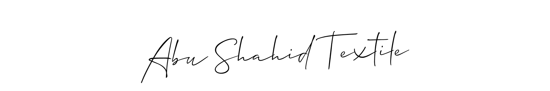 Similarly Allison_Script is the best handwritten signature design. Signature creator online .You can use it as an online autograph creator for name Abu Shahid Textile. Abu Shahid Textile signature style 2 images and pictures png
