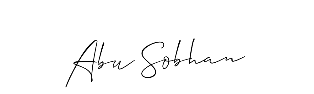 Create a beautiful signature design for name Abu Sobhan. With this signature (Allison_Script) fonts, you can make a handwritten signature for free. Abu Sobhan signature style 2 images and pictures png