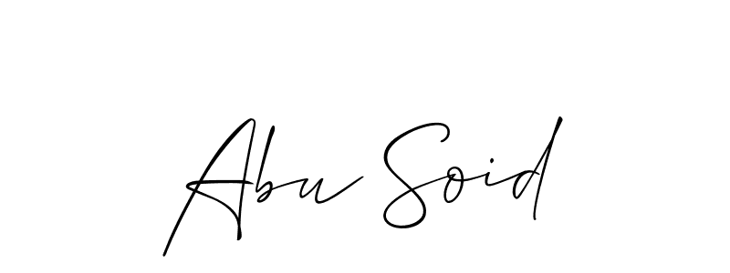 Also You can easily find your signature by using the search form. We will create Abu Soid name handwritten signature images for you free of cost using Allison_Script sign style. Abu Soid signature style 2 images and pictures png