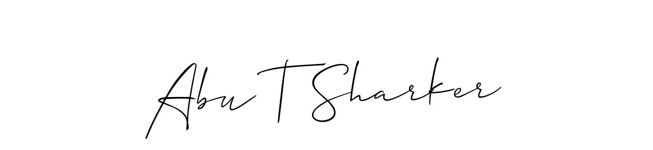 It looks lik you need a new signature style for name Abu T Sharker. Design unique handwritten (Allison_Script) signature with our free signature maker in just a few clicks. Abu T Sharker signature style 2 images and pictures png