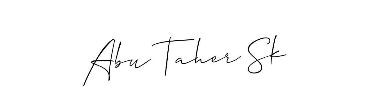Create a beautiful signature design for name Abu Taher Sk. With this signature (Allison_Script) fonts, you can make a handwritten signature for free. Abu Taher Sk signature style 2 images and pictures png