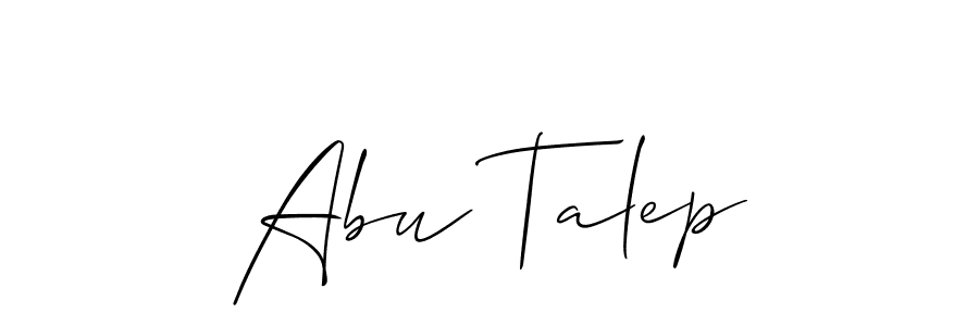Also You can easily find your signature by using the search form. We will create Abu Talep name handwritten signature images for you free of cost using Allison_Script sign style. Abu Talep signature style 2 images and pictures png