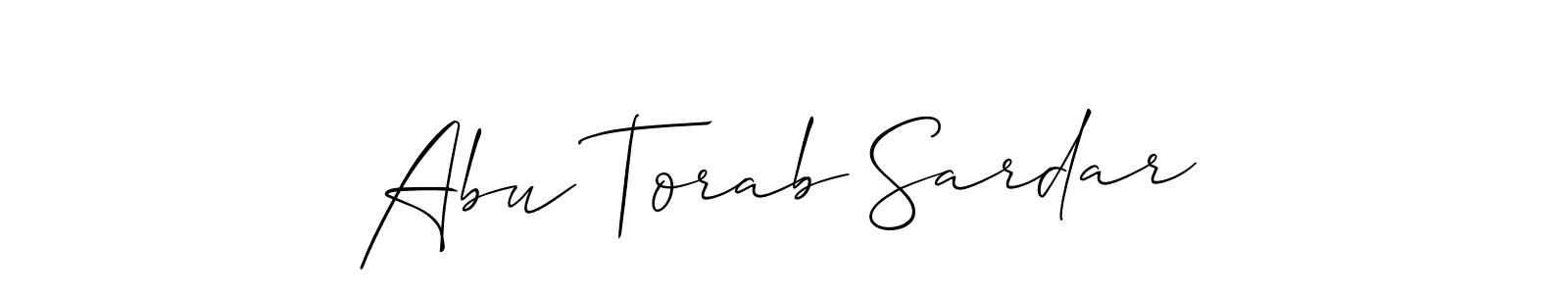 Abu Torab Sardar stylish signature style. Best Handwritten Sign (Allison_Script) for my name. Handwritten Signature Collection Ideas for my name Abu Torab Sardar. Abu Torab Sardar signature style 2 images and pictures png