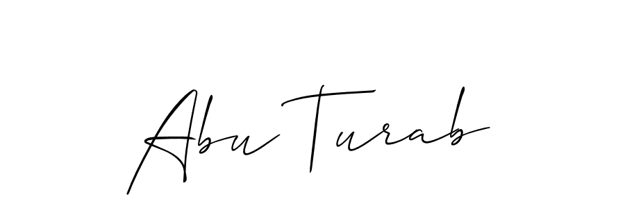 It looks lik you need a new signature style for name Abu Turab. Design unique handwritten (Allison_Script) signature with our free signature maker in just a few clicks. Abu Turab signature style 2 images and pictures png