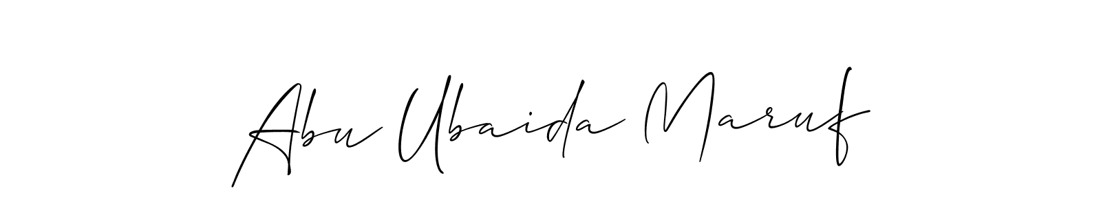 Make a beautiful signature design for name Abu Ubaida Maruf. With this signature (Allison_Script) style, you can create a handwritten signature for free. Abu Ubaida Maruf signature style 2 images and pictures png