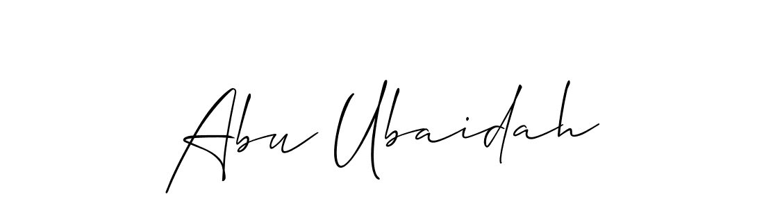 How to make Abu Ubaidah signature? Allison_Script is a professional autograph style. Create handwritten signature for Abu Ubaidah name. Abu Ubaidah signature style 2 images and pictures png