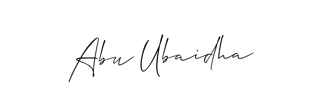 How to make Abu Ubaidha name signature. Use Allison_Script style for creating short signs online. This is the latest handwritten sign. Abu Ubaidha signature style 2 images and pictures png