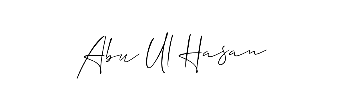 The best way (Allison_Script) to make a short signature is to pick only two or three words in your name. The name Abu Ul Hasan include a total of six letters. For converting this name. Abu Ul Hasan signature style 2 images and pictures png