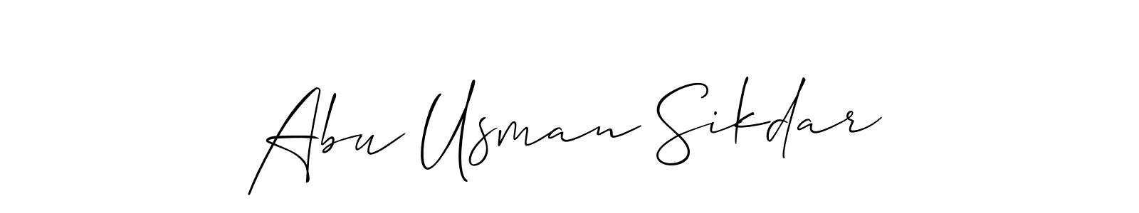 Similarly Allison_Script is the best handwritten signature design. Signature creator online .You can use it as an online autograph creator for name Abu Usman Sikdar. Abu Usman Sikdar signature style 2 images and pictures png