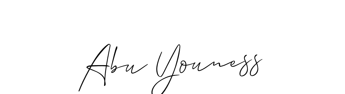 Create a beautiful signature design for name Abu Youness. With this signature (Allison_Script) fonts, you can make a handwritten signature for free. Abu Youness signature style 2 images and pictures png