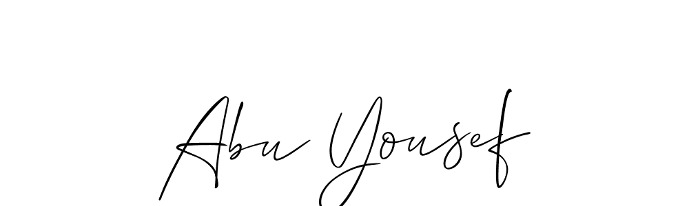 Design your own signature with our free online signature maker. With this signature software, you can create a handwritten (Allison_Script) signature for name Abu Yousef. Abu Yousef signature style 2 images and pictures png