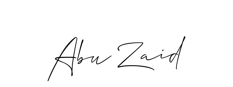 How to make Abu Zaid signature? Allison_Script is a professional autograph style. Create handwritten signature for Abu Zaid name. Abu Zaid signature style 2 images and pictures png