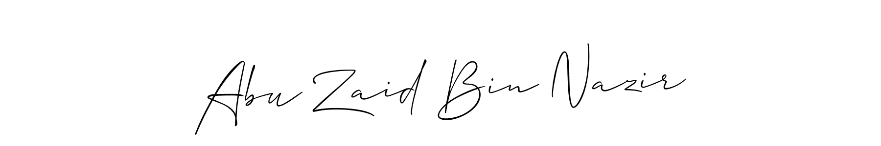 Make a short Abu Zaid Bin Nazir signature style. Manage your documents anywhere anytime using Allison_Script. Create and add eSignatures, submit forms, share and send files easily. Abu Zaid Bin Nazir signature style 2 images and pictures png