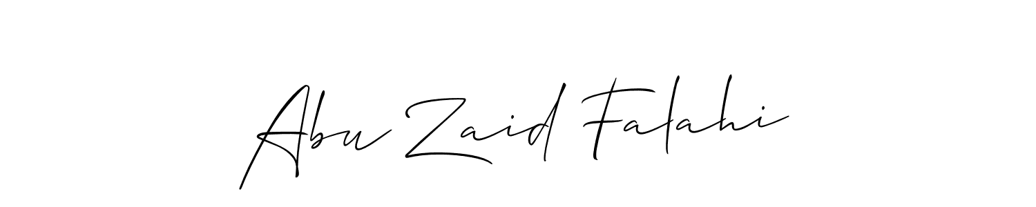 This is the best signature style for the Abu Zaid Falahi name. Also you like these signature font (Allison_Script). Mix name signature. Abu Zaid Falahi signature style 2 images and pictures png