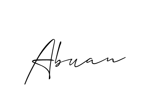 Design your own signature with our free online signature maker. With this signature software, you can create a handwritten (Allison_Script) signature for name Abuan. Abuan signature style 2 images and pictures png