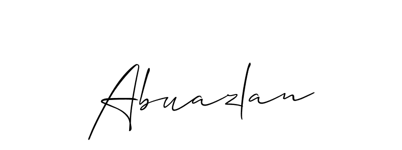 The best way (Allison_Script) to make a short signature is to pick only two or three words in your name. The name Abuazlan include a total of six letters. For converting this name. Abuazlan signature style 2 images and pictures png