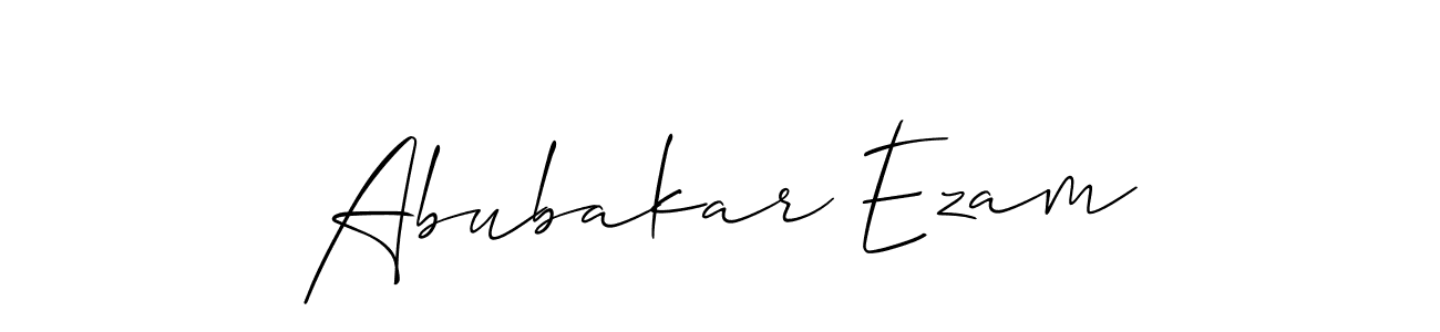 Also You can easily find your signature by using the search form. We will create Abubakar Ezam name handwritten signature images for you free of cost using Allison_Script sign style. Abubakar Ezam signature style 2 images and pictures png