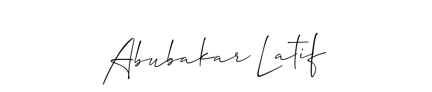 How to make Abubakar Latif name signature. Use Allison_Script style for creating short signs online. This is the latest handwritten sign. Abubakar Latif signature style 2 images and pictures png