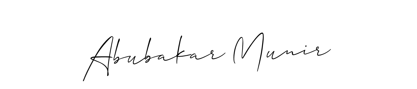 How to make Abubakar Munir signature? Allison_Script is a professional autograph style. Create handwritten signature for Abubakar Munir name. Abubakar Munir signature style 2 images and pictures png