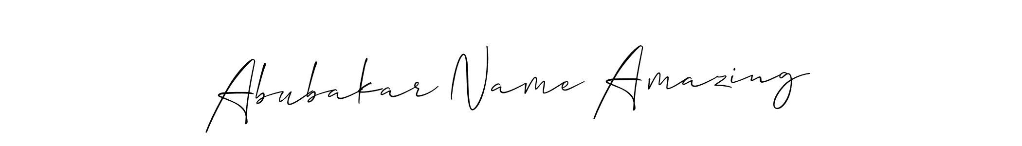 Create a beautiful signature design for name Abubakar Name Amazing. With this signature (Allison_Script) fonts, you can make a handwritten signature for free. Abubakar Name Amazing signature style 2 images and pictures png