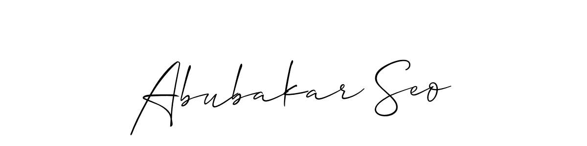 Abubakar Seo stylish signature style. Best Handwritten Sign (Allison_Script) for my name. Handwritten Signature Collection Ideas for my name Abubakar Seo. Abubakar Seo signature style 2 images and pictures png