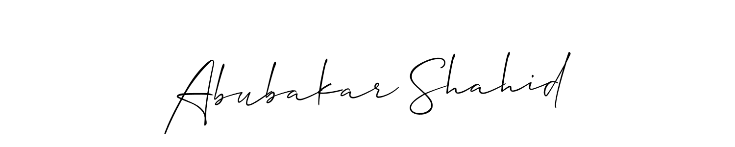 Make a beautiful signature design for name Abubakar Shahid. With this signature (Allison_Script) style, you can create a handwritten signature for free. Abubakar Shahid signature style 2 images and pictures png