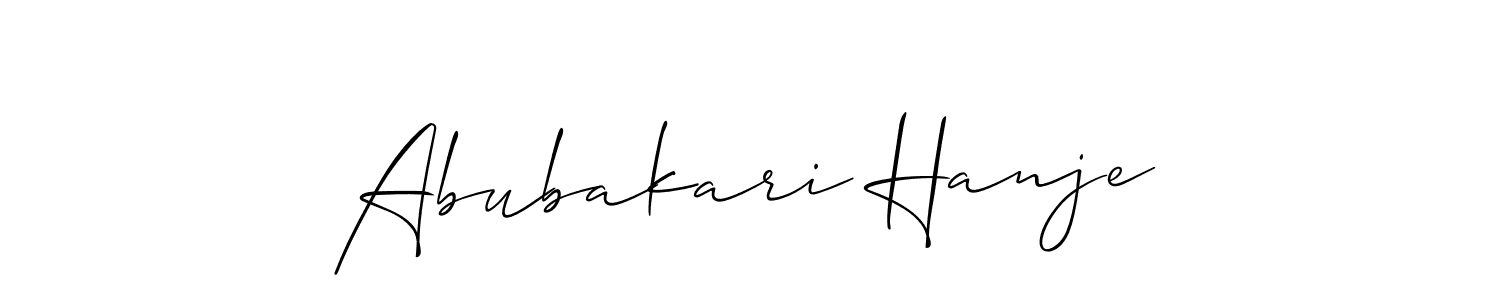 Abubakari Hanje stylish signature style. Best Handwritten Sign (Allison_Script) for my name. Handwritten Signature Collection Ideas for my name Abubakari Hanje. Abubakari Hanje signature style 2 images and pictures png