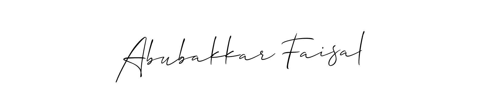 Also we have Abubakkar Faisal name is the best signature style. Create professional handwritten signature collection using Allison_Script autograph style. Abubakkar Faisal signature style 2 images and pictures png