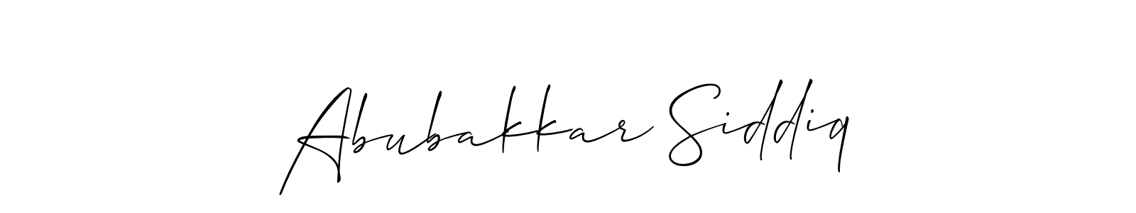 Also we have Abubakkar Siddiq name is the best signature style. Create professional handwritten signature collection using Allison_Script autograph style. Abubakkar Siddiq signature style 2 images and pictures png