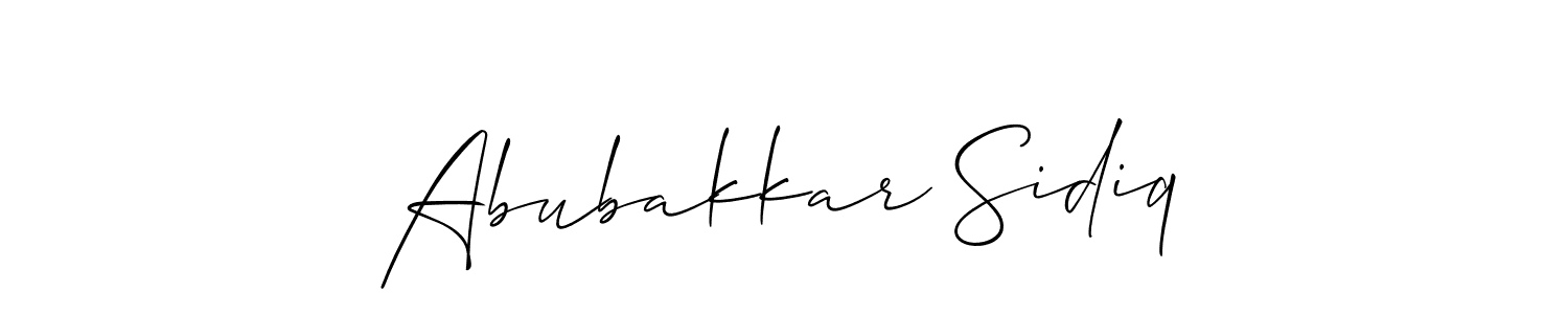 How to make Abubakkar Sidiq name signature. Use Allison_Script style for creating short signs online. This is the latest handwritten sign. Abubakkar Sidiq signature style 2 images and pictures png