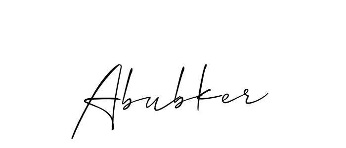 Create a beautiful signature design for name Abubker. With this signature (Allison_Script) fonts, you can make a handwritten signature for free. Abubker signature style 2 images and pictures png