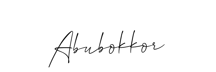 Allison_Script is a professional signature style that is perfect for those who want to add a touch of class to their signature. It is also a great choice for those who want to make their signature more unique. Get Abubokkor name to fancy signature for free. Abubokkor signature style 2 images and pictures png