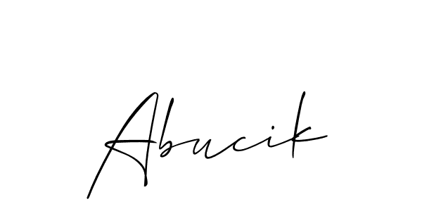 Abucik stylish signature style. Best Handwritten Sign (Allison_Script) for my name. Handwritten Signature Collection Ideas for my name Abucik. Abucik signature style 2 images and pictures png