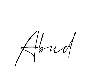 Use a signature maker to create a handwritten signature online. With this signature software, you can design (Allison_Script) your own signature for name Abud. Abud signature style 2 images and pictures png