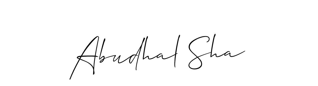 Create a beautiful signature design for name Abudhal Sha. With this signature (Allison_Script) fonts, you can make a handwritten signature for free. Abudhal Sha signature style 2 images and pictures png