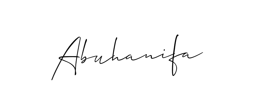 Make a beautiful signature design for name Abuhanifa. With this signature (Allison_Script) style, you can create a handwritten signature for free. Abuhanifa signature style 2 images and pictures png