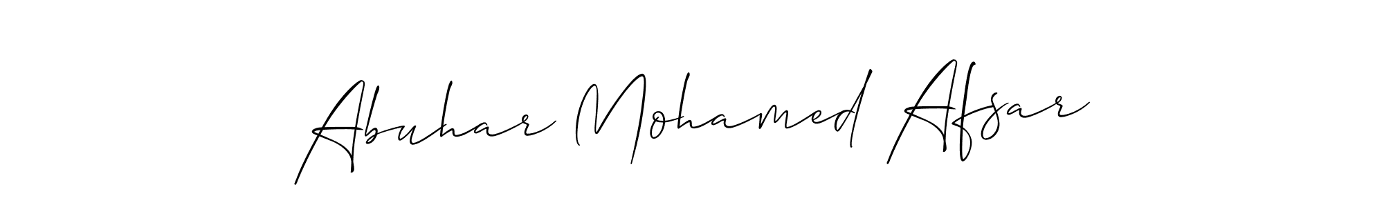 Also You can easily find your signature by using the search form. We will create Abuhar Mohamed Afsar name handwritten signature images for you free of cost using Allison_Script sign style. Abuhar Mohamed Afsar signature style 2 images and pictures png