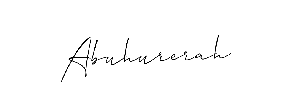 Allison_Script is a professional signature style that is perfect for those who want to add a touch of class to their signature. It is also a great choice for those who want to make their signature more unique. Get Abuhurerah name to fancy signature for free. Abuhurerah signature style 2 images and pictures png