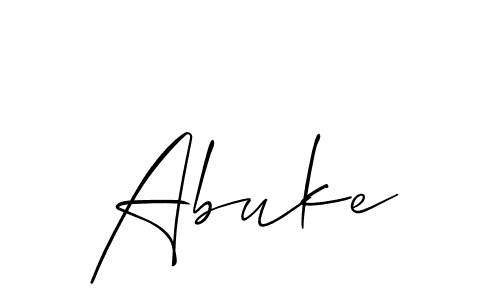 Design your own signature with our free online signature maker. With this signature software, you can create a handwritten (Allison_Script) signature for name Abuke. Abuke signature style 2 images and pictures png