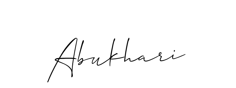 Create a beautiful signature design for name Abukhari. With this signature (Allison_Script) fonts, you can make a handwritten signature for free. Abukhari signature style 2 images and pictures png